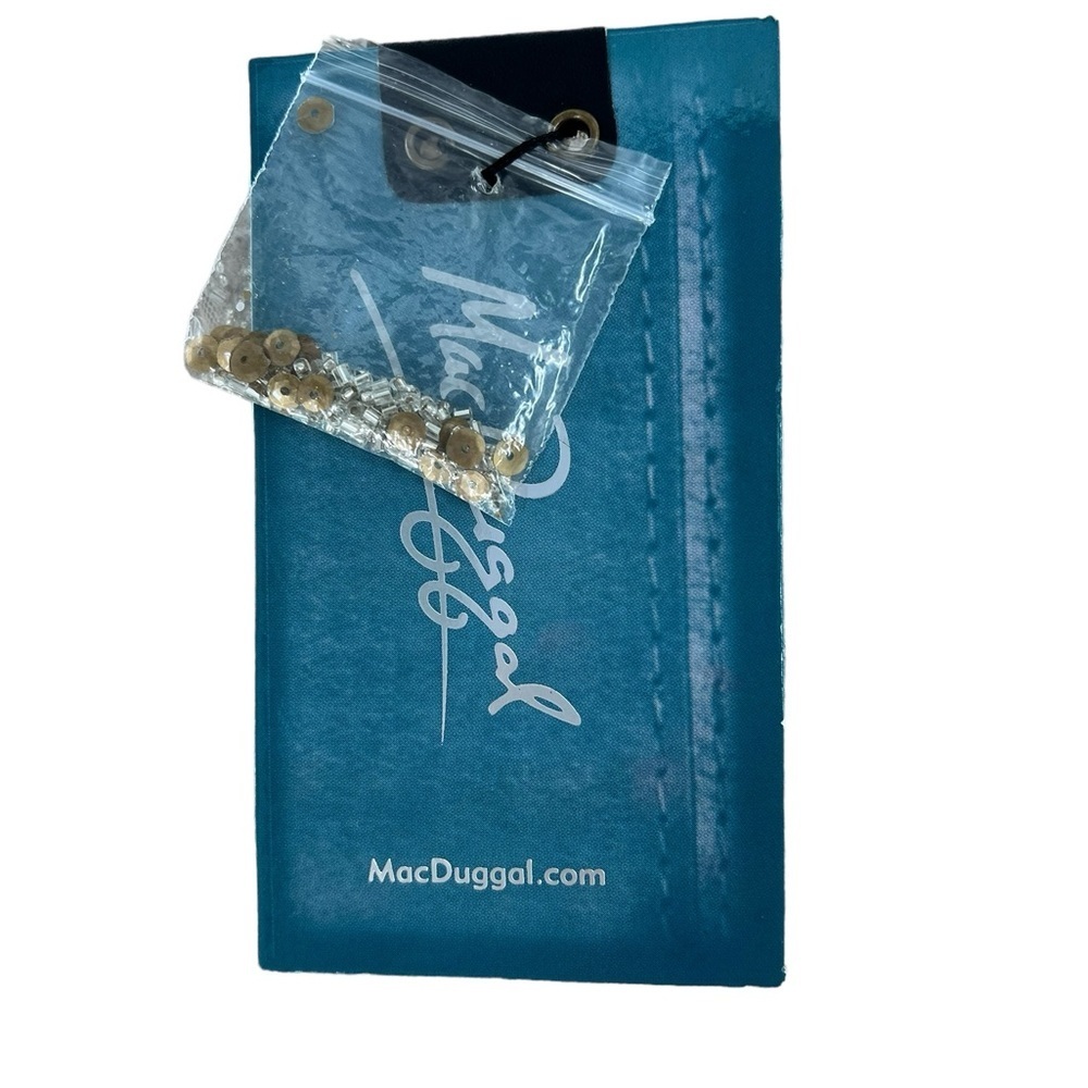 NWT Mac Duggal Beaded Illusion High Neck Long Sleeve A Line Gown 6 - Picture 8 of 11